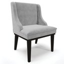 Ver imagem 3 de Kit 2 Cadeiras Estofadas para Sala de Jantar Base Fixa de Madeira Preto Lia Suede Cinza - Ibiza