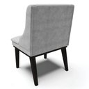 Ver imagem 5 de Kit 2 Cadeiras Estofadas para Sala de Jantar Base Fixa de Madeira Preto Lia Suede Cinza - Ibiza