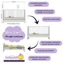 Ver imagem 6 de Berço 3 em 1 para Colchão 130x60cm com Cômoda 2 Portas 4 Gavetas Nina Multimóveis Mp4764 Branco