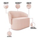 Ver imagem 6 de Sofá Malu 2 Lugares Namoradeira Orgânica 135cm Rosê Suede D'Rossi