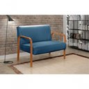 Ver imagem 6 de Sofá Anita 2 Lugares 108cm Azul Linho Fixo Contemporaneo Bella Decor