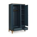 Ver imagem 6 de Guarda-roupa Rústico 3 Portas e 2 Gavetas - Madeira Maciça e Mdf Azul Petróleo
