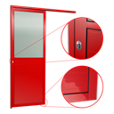 Ver imagem 3 de Porta de Correr Suspensa Meia Lambril Meia Vidro Esq L.25 Vermelha 210x80 Brimak