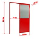 Ver imagem 4 de Porta de Correr Suspensa Meia Lambril Meia Vidro Esq L.25 Vermelha 210x80 Brimak