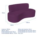 Ver imagem 2 de Sofá Curvo Orgânico Escritório Recepção 3 Lugares Amsterdã 180cm Suede