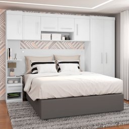 Quarto Modulado Casal 4 Peças 7 Portas 2 Gavetas Star Poliman - 1