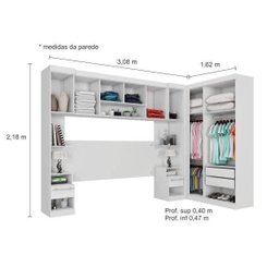 Quarto Modulado Casal de Canto 6 Peças 9 Portas Star Poliman - 4 Quarto Modulado Casal de Canto 6 Peças 9 Portas Star Poliman - 4