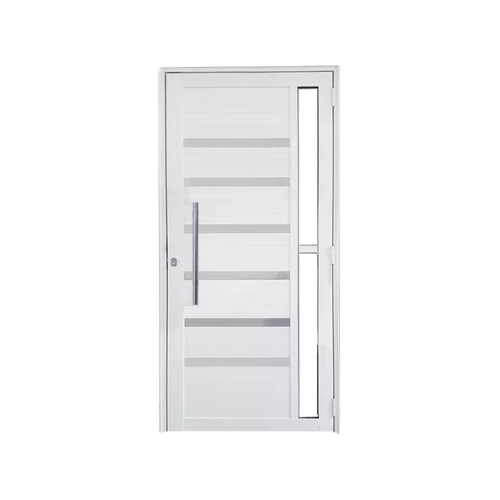 Porta de Alumínio Frisada Com Visor Lado Direito 210x80cm Branco Esquadrias Castro - 3