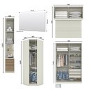 Ver imagem 4 de Quarto Modulado Casal Seletto 5 Peças 2 Portas Deslizante Areia/Jequitibá com Espelho - Móveis Henn