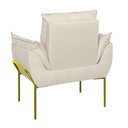 Ver imagem 3 de Kit 2 Poltronas + Namoradeira Pé Metal Dourado Recepção Sala Cor:bege
