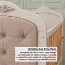 Ver imagem 5 de Quarto Bebê com Guarda-Roupa Cômoda e Berço com Capitonê MDF Maya Provençal Yescasa Amêndoa/Off Whit