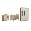 Ver imagem 2 de Quarto de Bebê Cômoda Berço 3EM1 Capitonê MDF Maya Provençal Yescasa