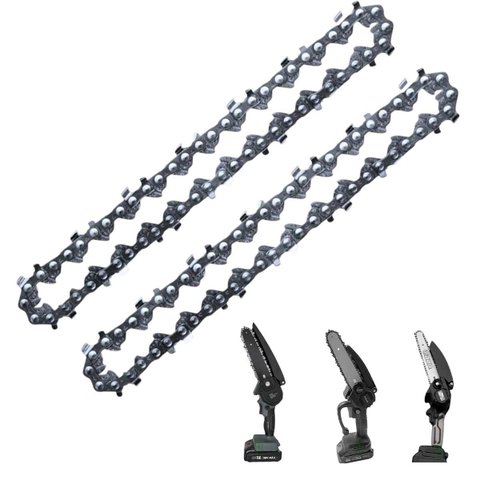Corrente Mini Motosserra 18 Dentes Kit 2 Peça 6 Polegadas Reposiçao Serra Serrilha Obra Jardinagem C