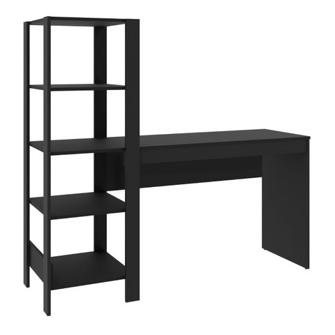 Mesa Escrivaninha Modelo Artemis com 5 Prateleiras em Mdf:preto
