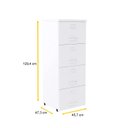 Ver imagem 2 de ARQUIVO DE MADEIRA 4 GAVETAS PANDIN P25 - BRANCO OP25