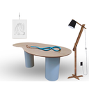 Ver imagem 2 de Mesa Organica Bean Laca+freijo Claro 244x137cm Modelar Moveis Mesa de Jantar Orgânica