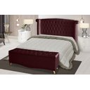 Ver imagem 2 de Kit Cabeceira de Cama Box e Calçadeira Baú Luxo Queen 160 Cm Suede Bordo Eli Móveis