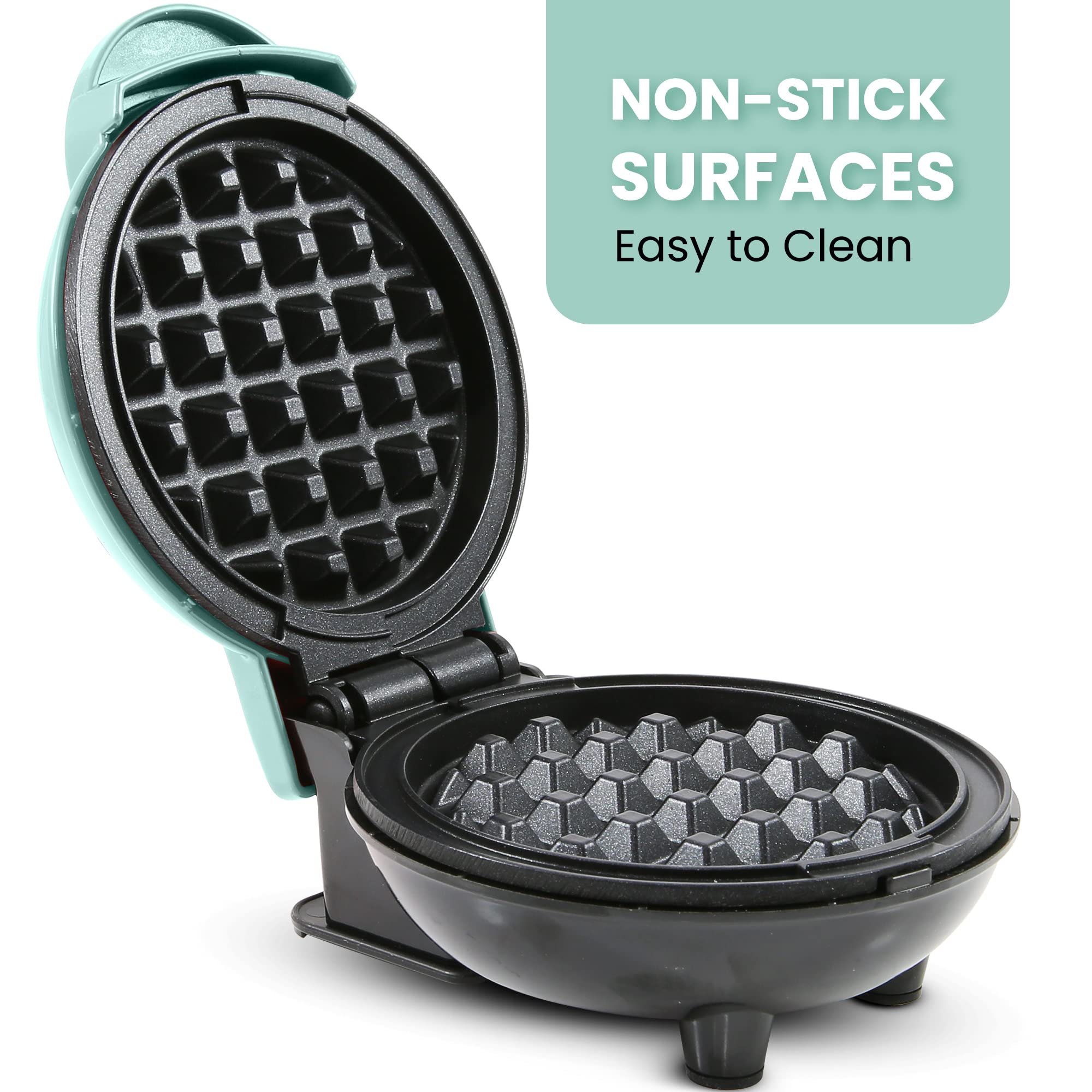 Elite Gourmet Ewm015m Máquina de Waffles Elétrica Mini 4.5" Menta - 4