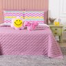 Kit Cobre Leito Colcha CASAL Menina Teen Rosa com Almofadas Estampadas 07 Peças - Dupla Face Percal  - 2