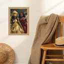 Ver imagem 1 de Quadro Moldura Dourada Oxum e Iansã 33x24cm:com Vidro