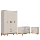 Ver imagem 1 de Quarto de Bebê Flip com Cômoda Sapateira Areia Acetinado - Reller