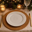 Ver imagem 3 de Kit 10 Sousplat Estilo Rattan Dourado 33cm Polipropileno