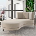 Ver imagem 6 de Sofá Chaise Longue Living Lucca Esquerdo D02 Veludo Bege C-309
