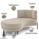 Ver imagem 5 de Sofá Chaise Longue Living Lucca Esquerdo D02 Veludo Bege C-309