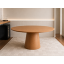 Ver imagem 2 de Mesa de Jantar Oval 180x100cm em MDF Freijó - Base Cone