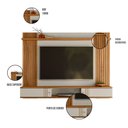 Ver imagem 4 de Conjunto Sala Painel Suspenso Frisado 180cm para Tv 70 Polegadas e Rack Estante Peternella Móveis