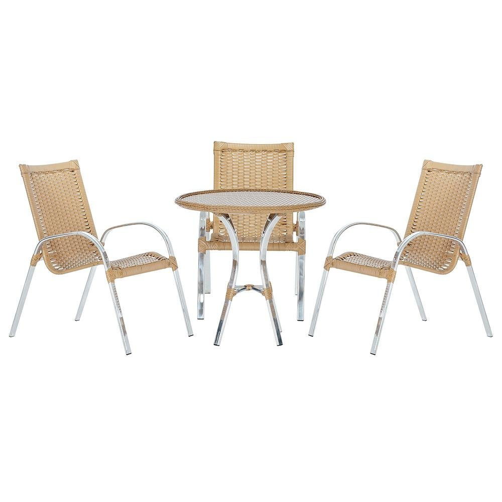 Jogo 1 Cadeira Toquio 1 Mesa Baixa Colombia De Área Externa, Edícula Em  Aluminio E Fibra