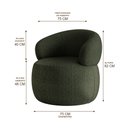 Ver imagem 3 de Conjunto 2 Poltronas Eloah Verde Selva Linho Turco Italiano Base Giratória Premium Sala