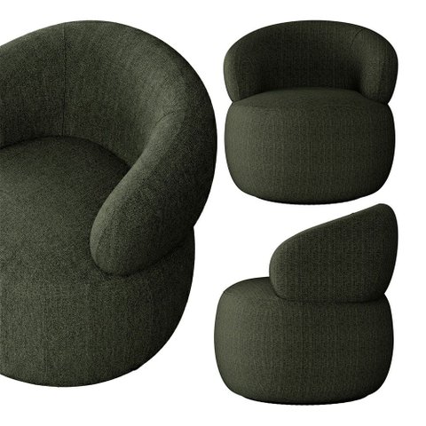 Conjunto 2 Poltronas Eloah Verde Selva Linho Turco Italiano Base Giratória Premium Sala