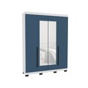 Ver imagem 2 de Guarda-roupa Casal Madrid 4 Portas 4 Gavetas com Espelho Azul/branco - Politorno