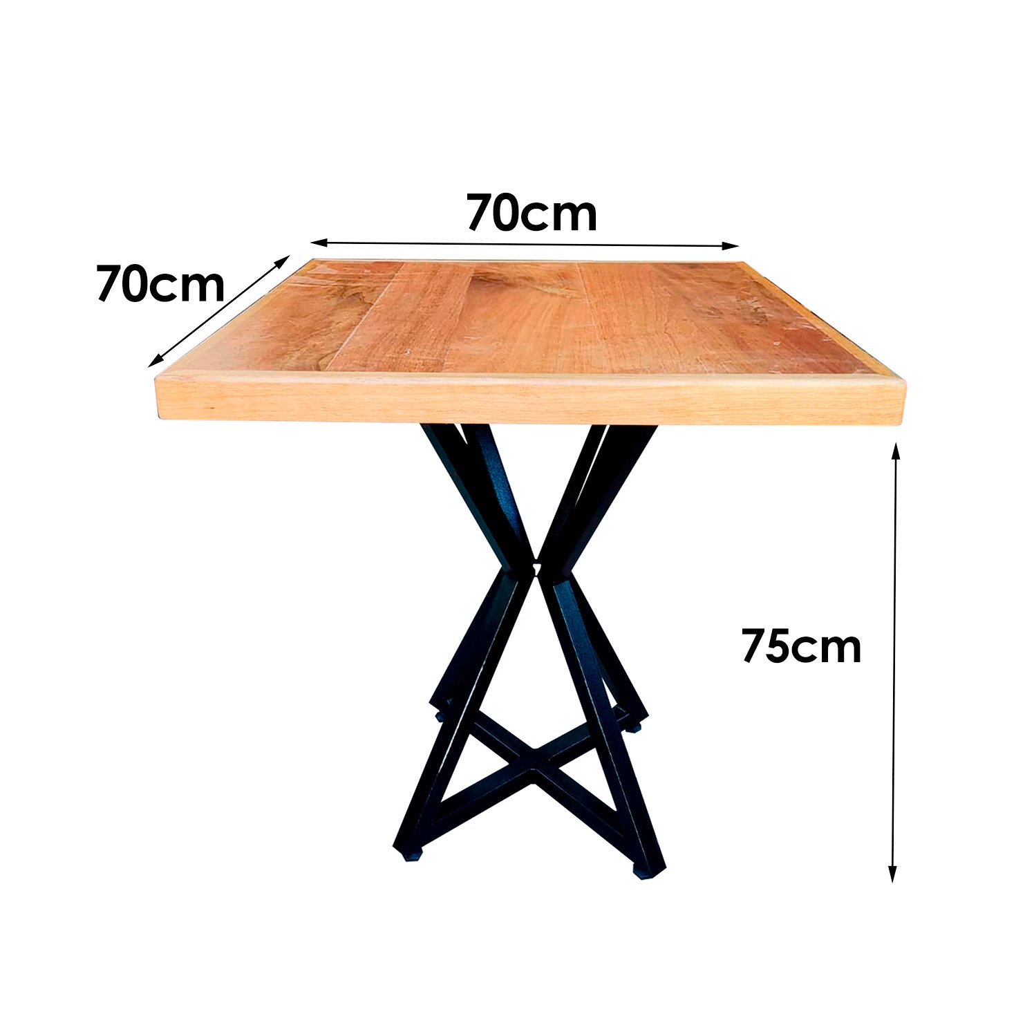 Mesa Bistrô Baixa Madeira Maciça Quadrada 70cm Movelaria Leal Mesa Madeira Maciça, Mesa para Bar, Me - 4