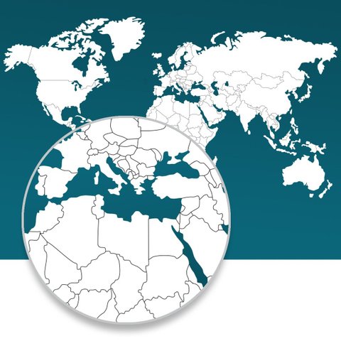Mapa-Múndi Adesivo com molduras para fotos - Branco sem nomes de países - 170X95