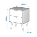 Ver imagem 4 de Mesa de Cabeceira Retro Criado 2 Gavetas Madri Estilo:canela