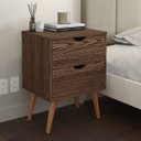 Ver imagem 2 de Mesa de Cabeceira Retro Criado 2 Gavetas Madri Estilo:canela