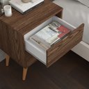 Ver imagem 3 de Mesa de Cabeceira Retro Criado 2 Gavetas Madri Estilo:canela