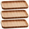 Kit 3 Bandejas de Bambu Retangular para Cozinha 20x10cm Petisqueiras Multiuso Hire Lyor - 1
