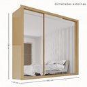 Ver imagem 3 de Guarda-Roupa Casal Portas de Correr com Espelho 4 Gavetas 185,5cm Multimóveis Madeirado