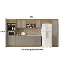 Ver imagem 2 de Armário de Cozinha Modulada Completa Reta 8 Peças 4,00m 191 Botanic Kappesberg - Nogueira/Fendi