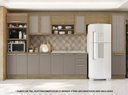 Ver imagem 1 de Armário de Cozinha Modulada Completa Reta 8 Peças 4,00m 191 Botanic Kappesberg - Nogueira/Fendi