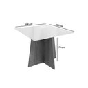 Ver imagem 3 de Mesa de Sala Jantar Lótus C/ Tampo Madeirado C/ Vidro 105x105cm Nogueira/off White/vidro Off White