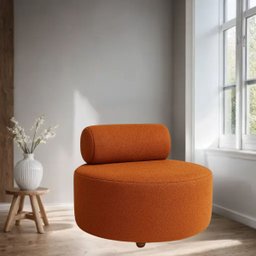 Kit 02 Poltronas Decorativo Orgânica Recepção Sala de Estar Luxo Boucle Terracota - 2