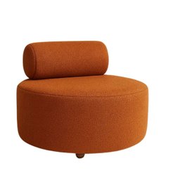 Kit 02 Poltronas Decorativo Orgânica Recepção Sala de Estar Luxo Boucle Terracota - 5