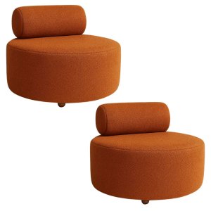 Kit 02 Poltronas Decorativo Orgânica Recepção Sala de Estar Luxo Boucle Terracota