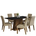 Ver imagem 2 de Conjunto Sala de Jantar Mesa Tampo de Madeira 6 Cadeiras Rustic/preto/imperial Britney Madesa