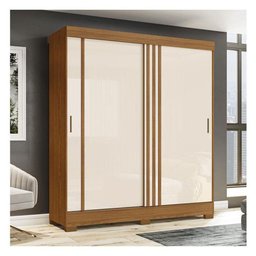 Guarda Roupa Solteiro B353 Nature Off White Cinza Flex - Briz Móveis - 2