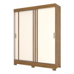 Guarda Roupa Solteiro B353 Nature Off White Cinza Flex - Briz Móveis - 1